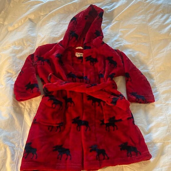 Moose Gathering Kids' Fleece Robe Hatley - Picture 1 of 4